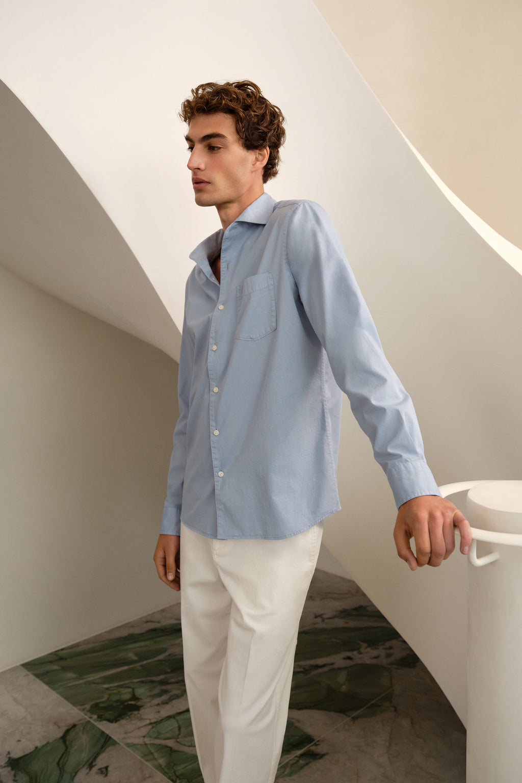 Garment Dyed Cotton Twill Shirt