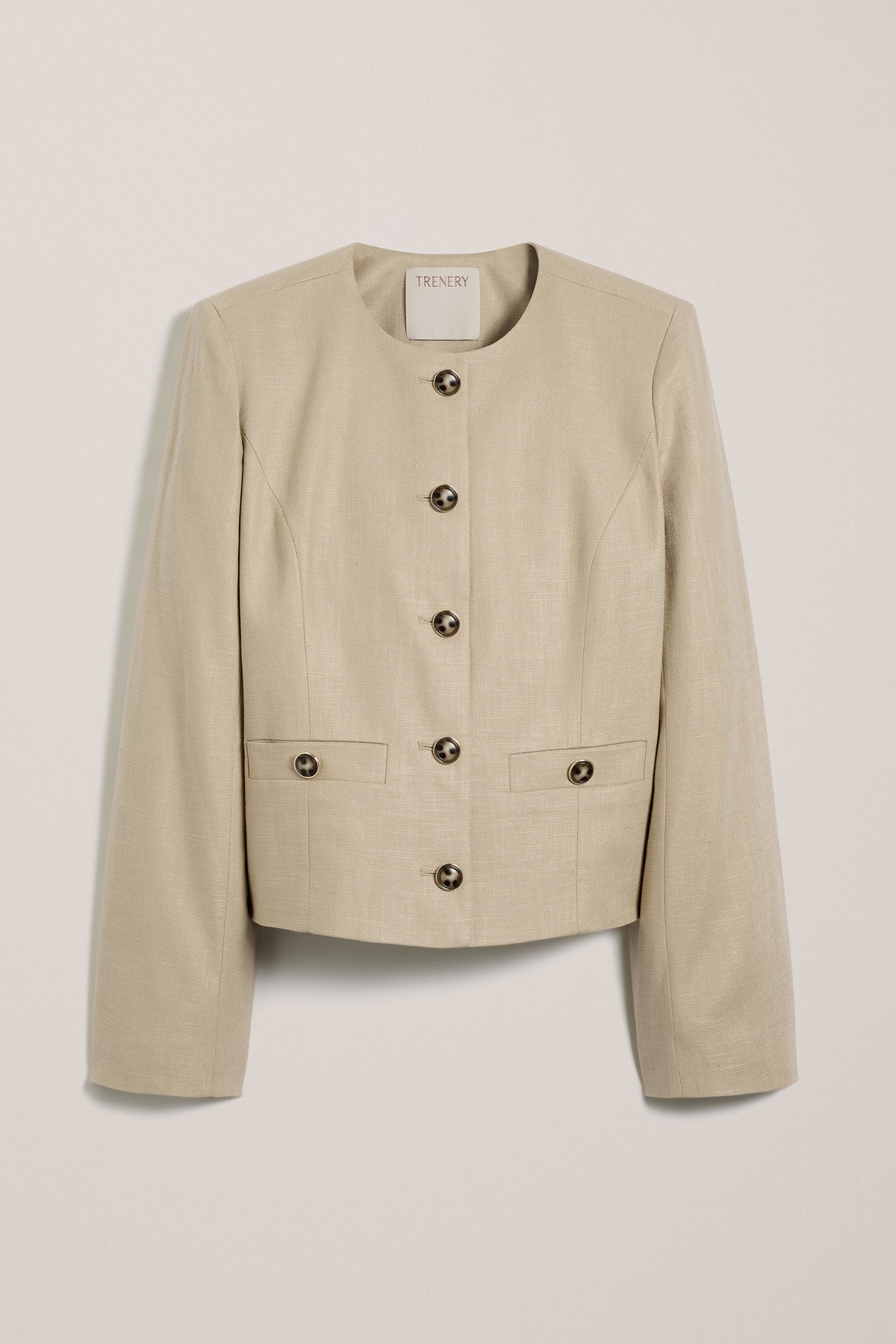Textured Collarless Jacket