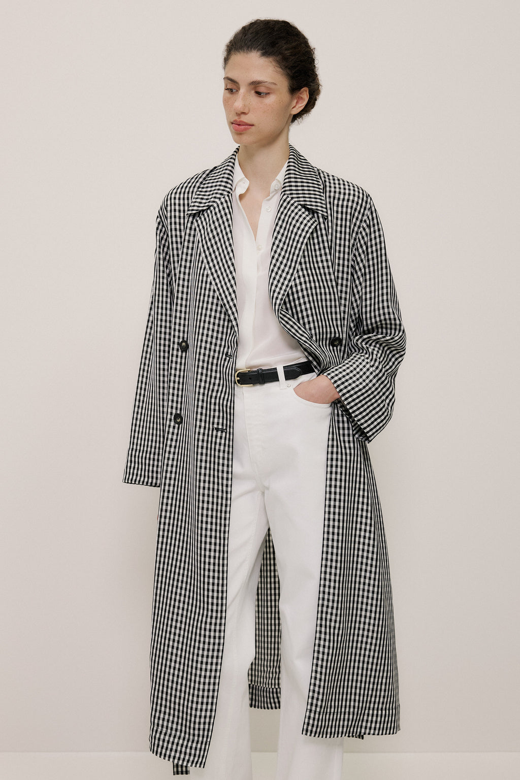 Gingham Lightweight Trench Coat