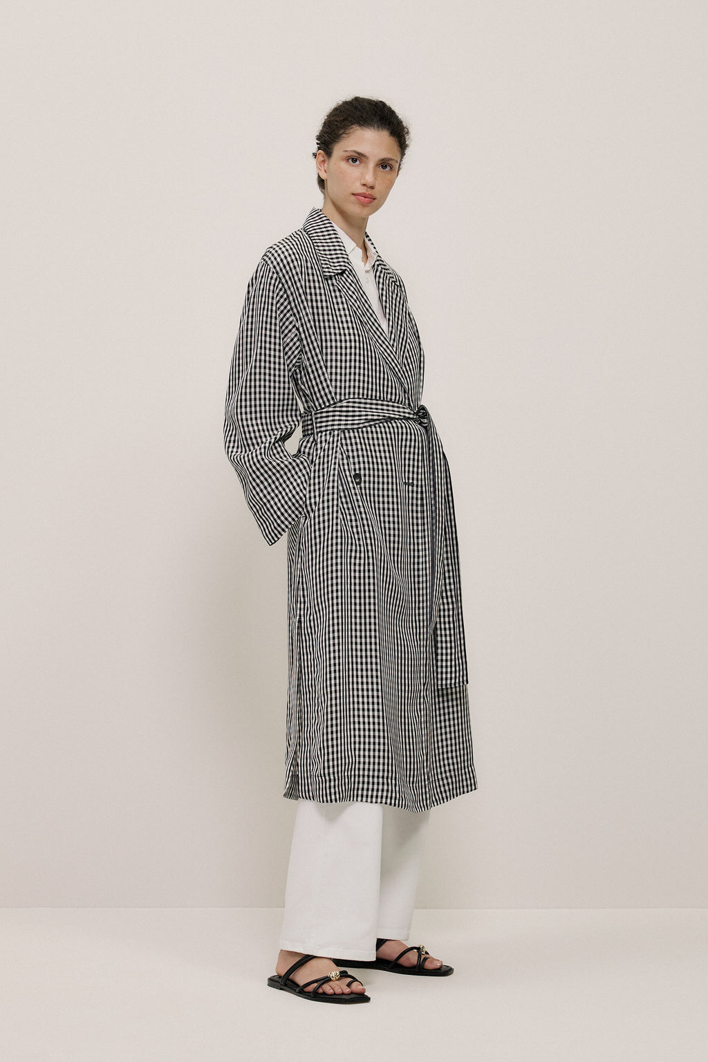 Gingham Lightweight Trench Coat
