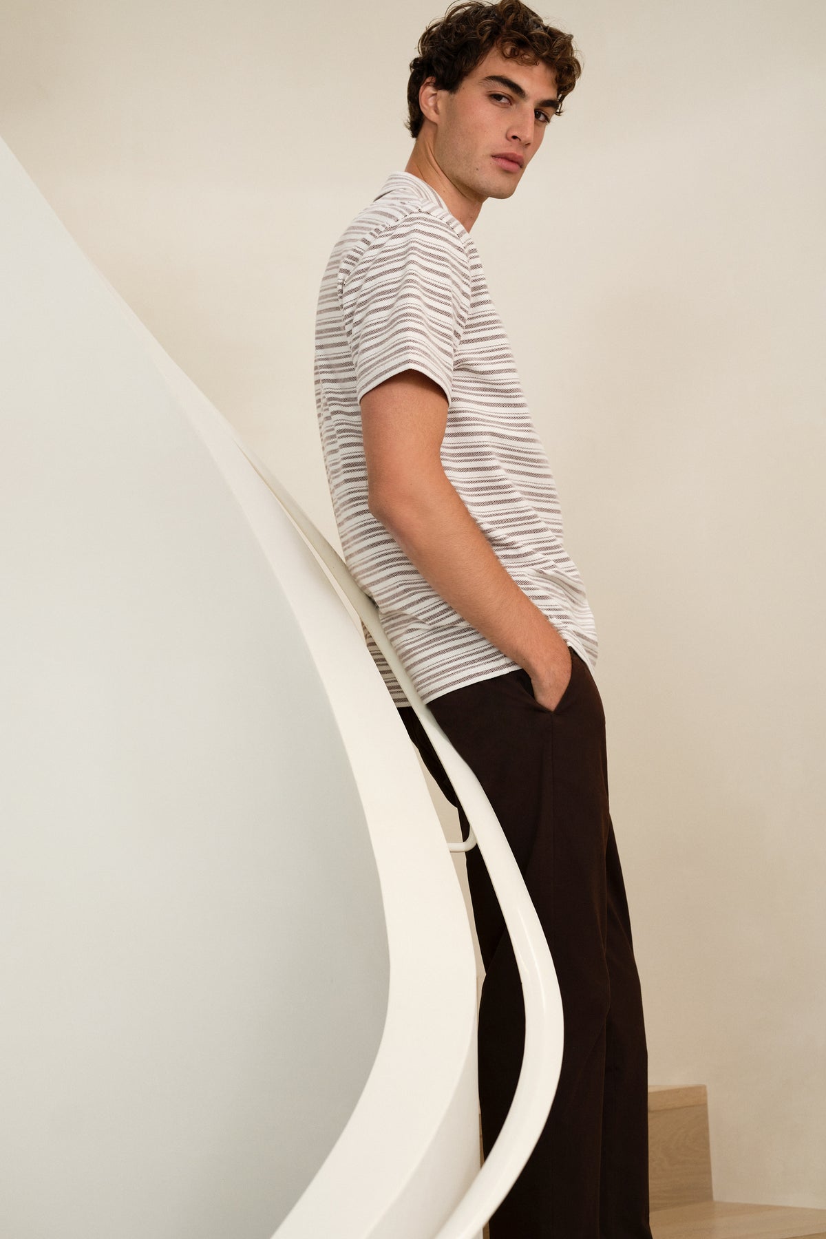 Jacquard Stripe Polo
