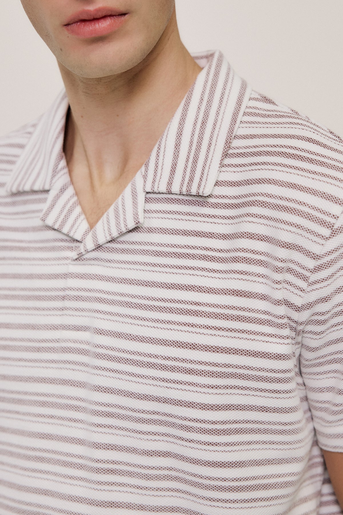 Jacquard Stripe Polo