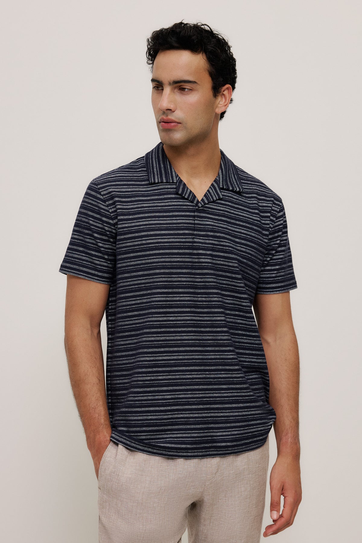 Jacquard Stripe Polo