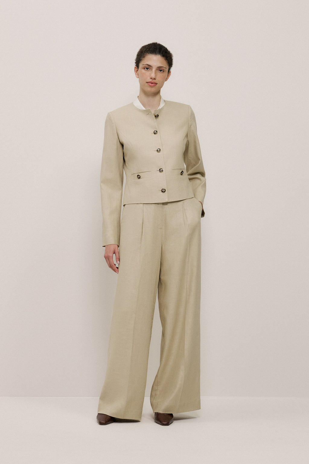 Textured Wide Leg Pant