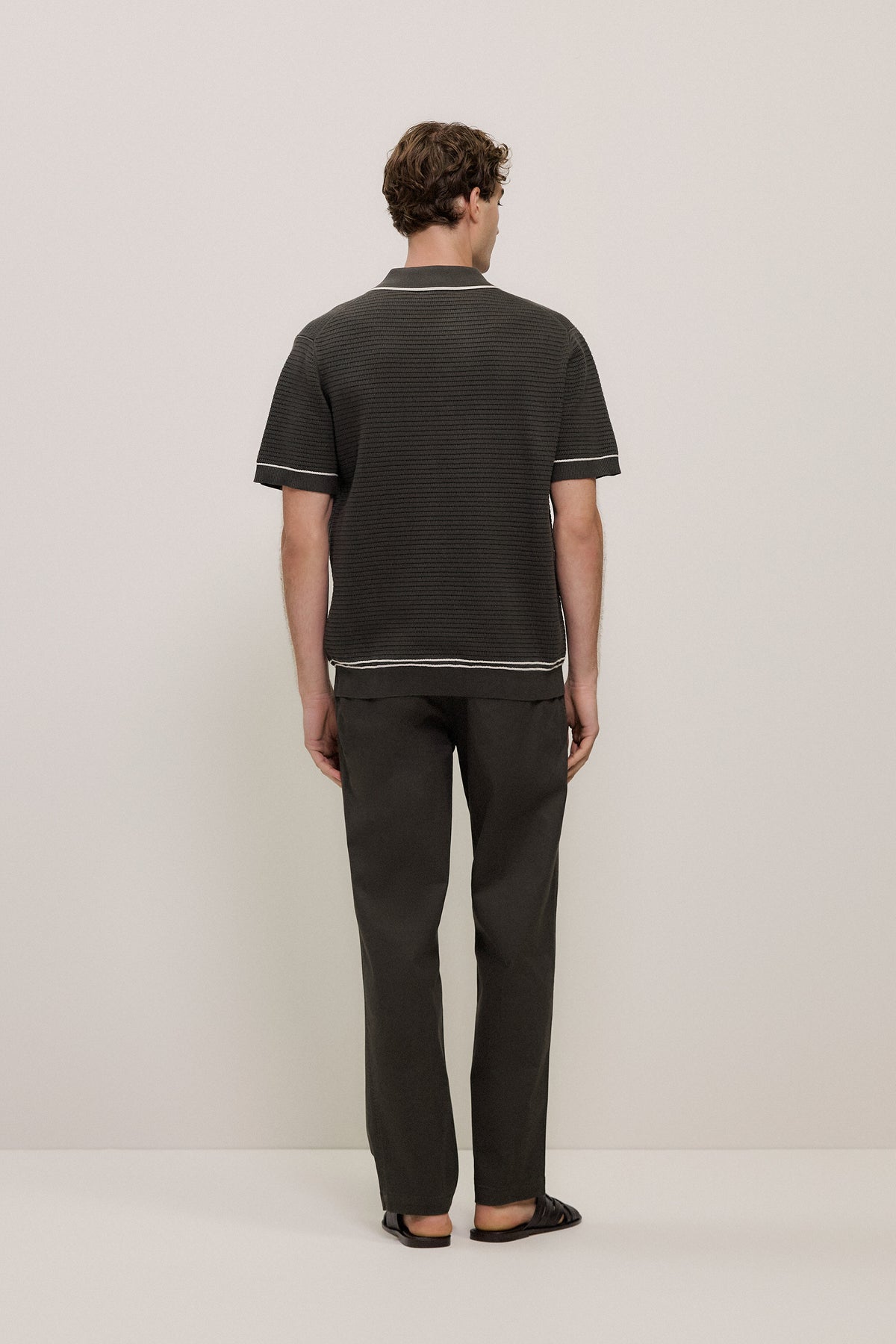 Textured Cotton Tipped Knit Polo