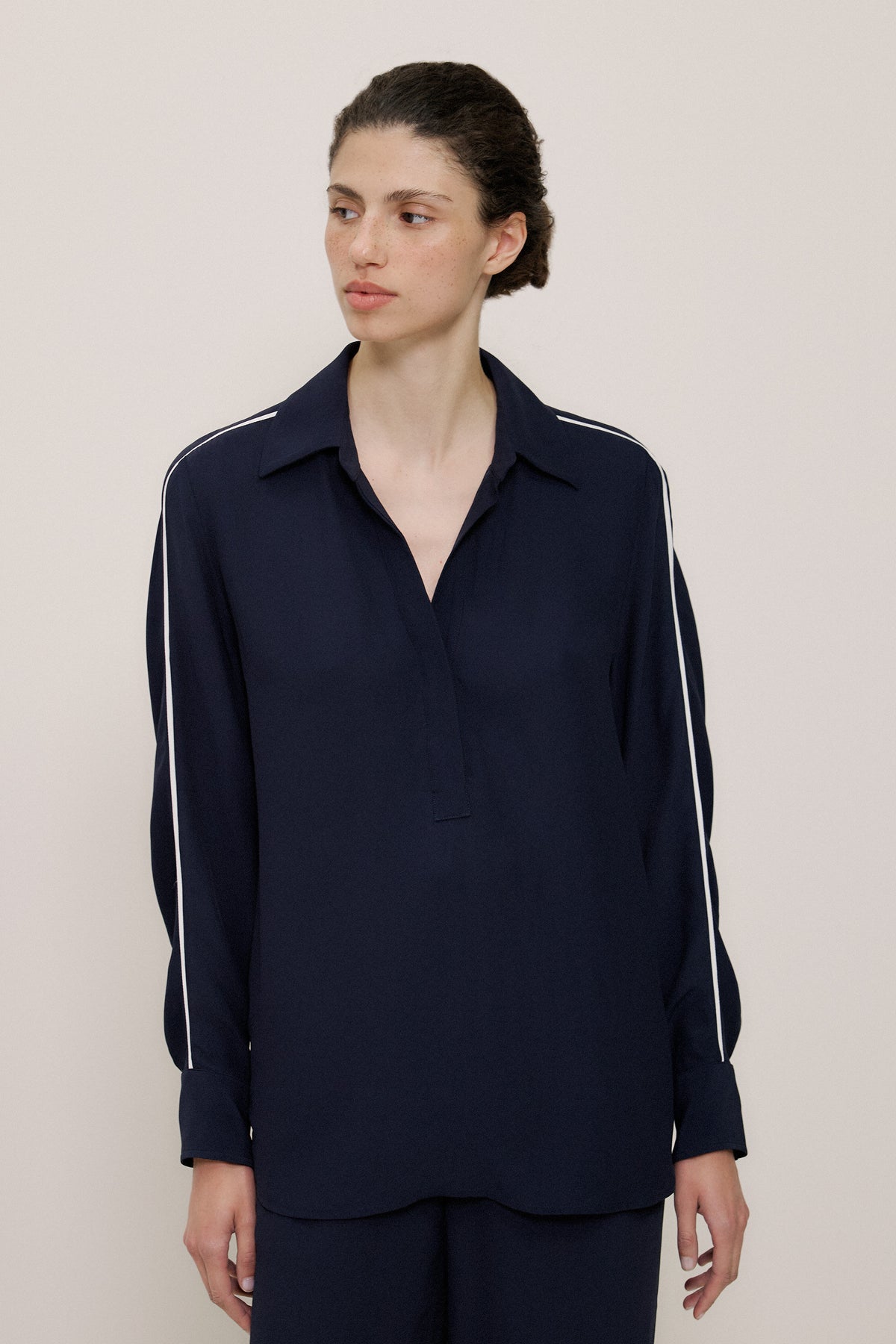 Piping Detail Long Sleeve Shirt