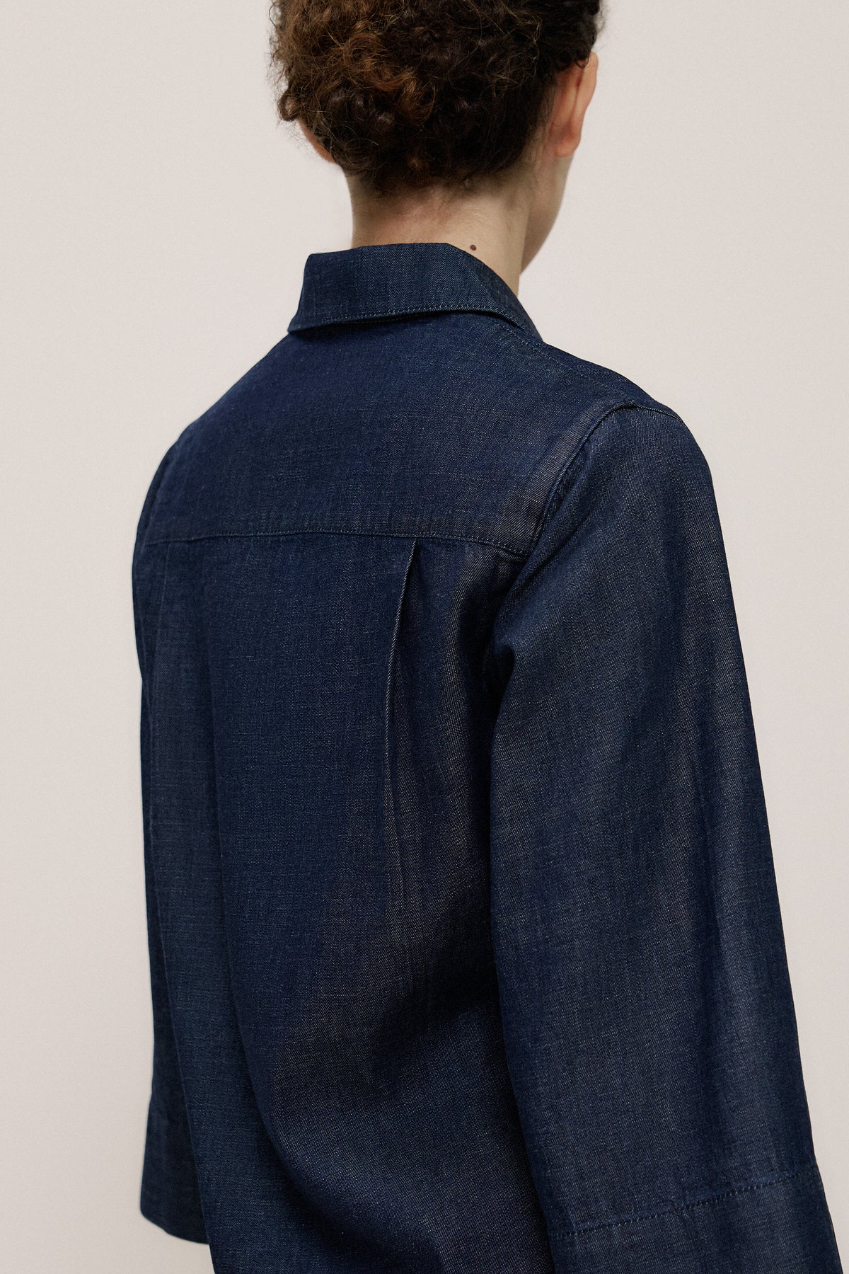 Soft Denim Collared Popover