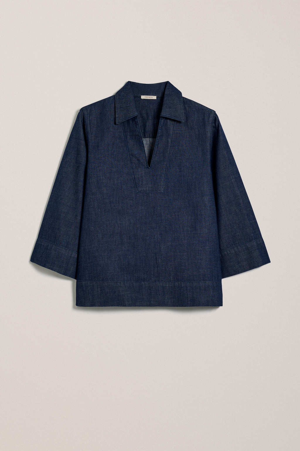 Soft Denim Collared Popover