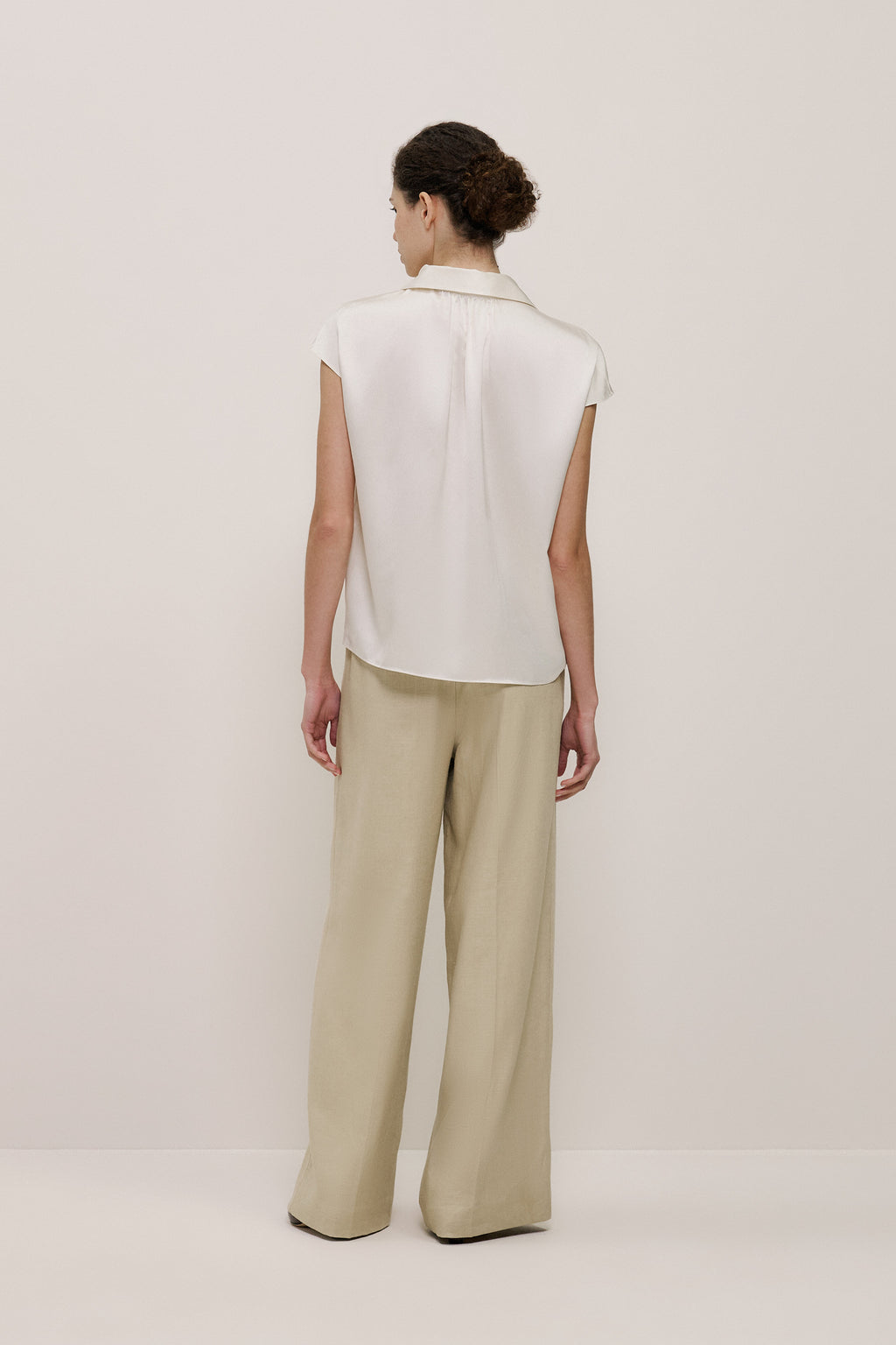 Silk Satin Cap Sleeve Shirt