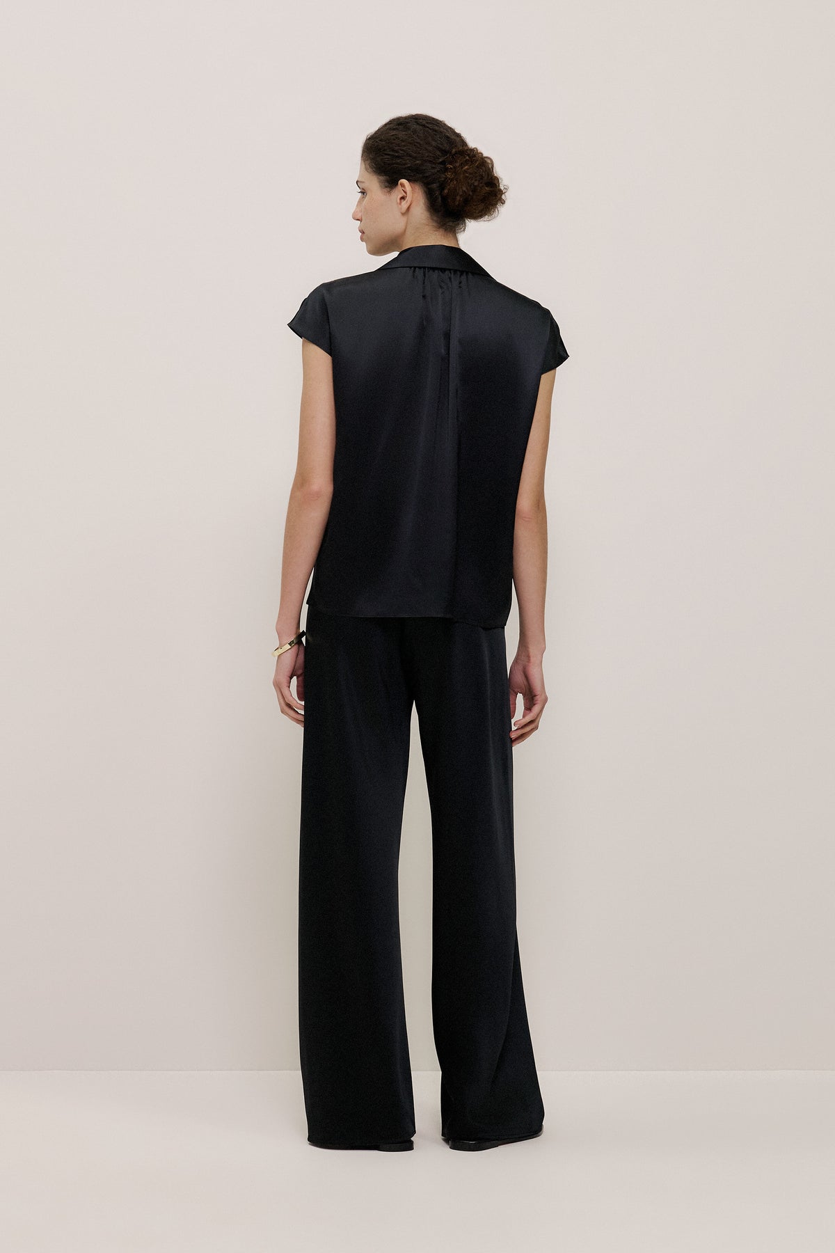 Silk Satin Cap Sleeve Shirt