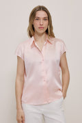 Silk Satin Cap Sleeve Shirt
