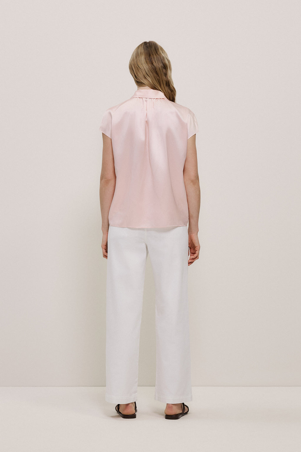Silk Satin Cap Sleeve Shirt