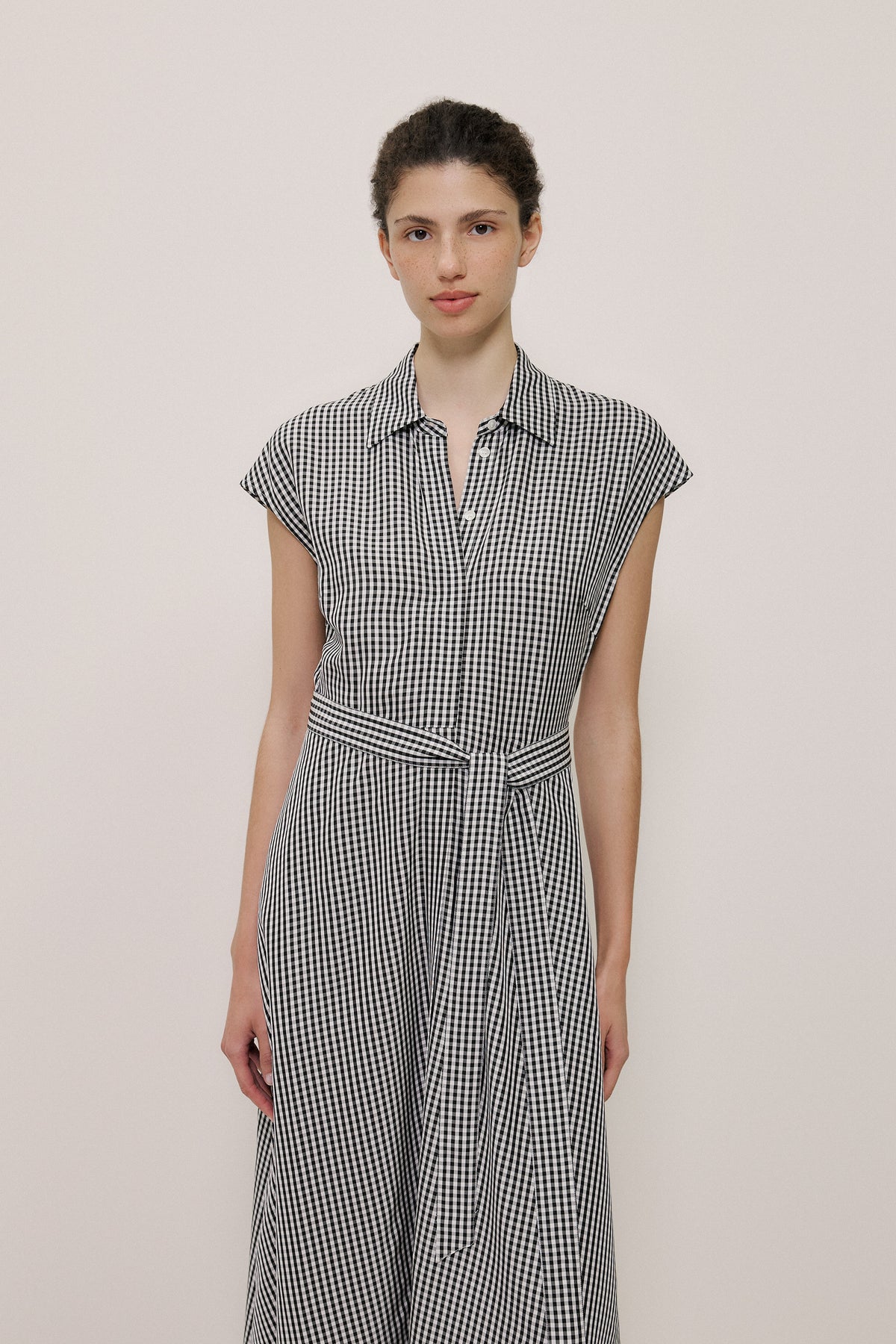 Gingham Belted Dress