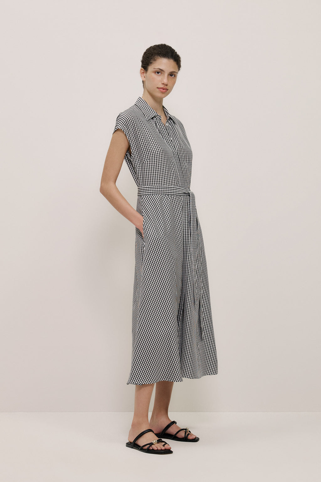 Gingham Belted Dress