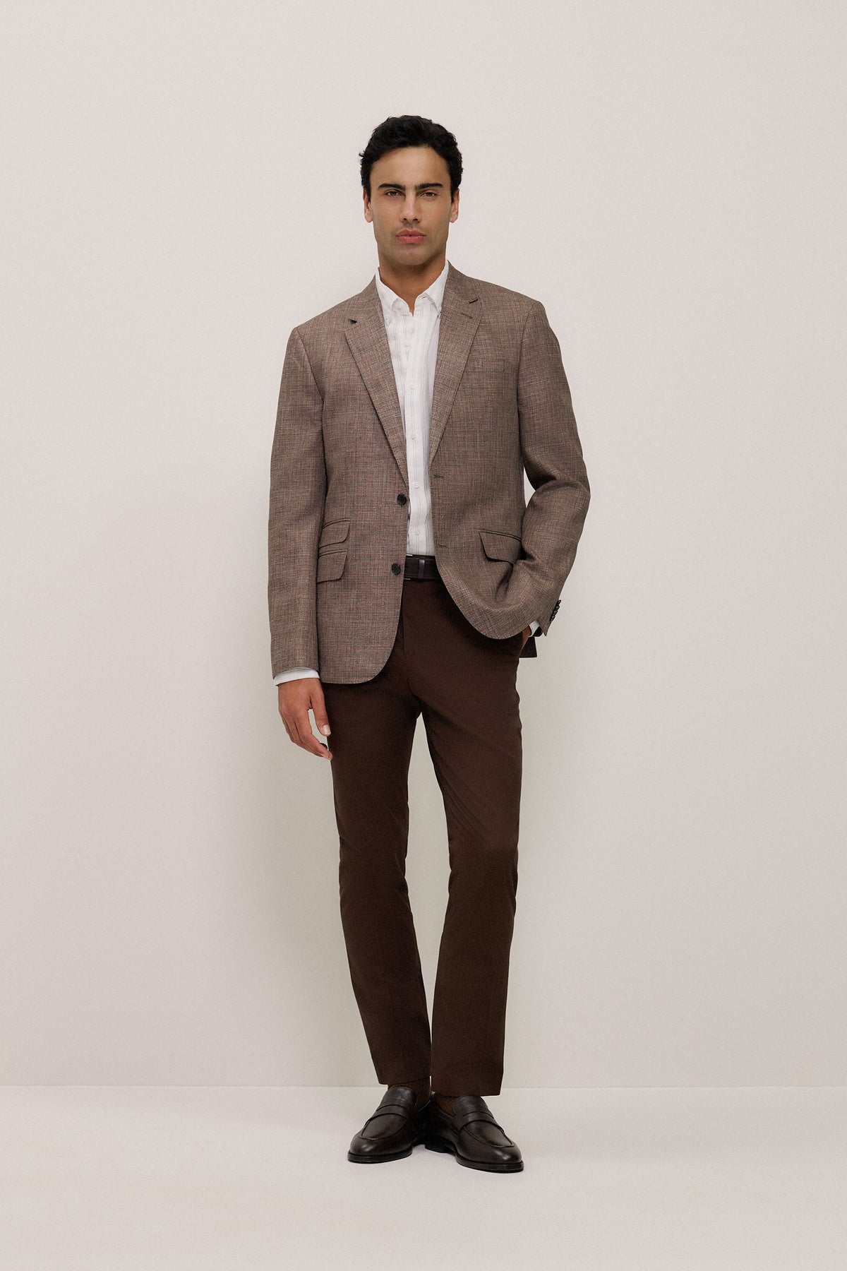 Regular Fit Delave Linen Fine Stripe Shirt