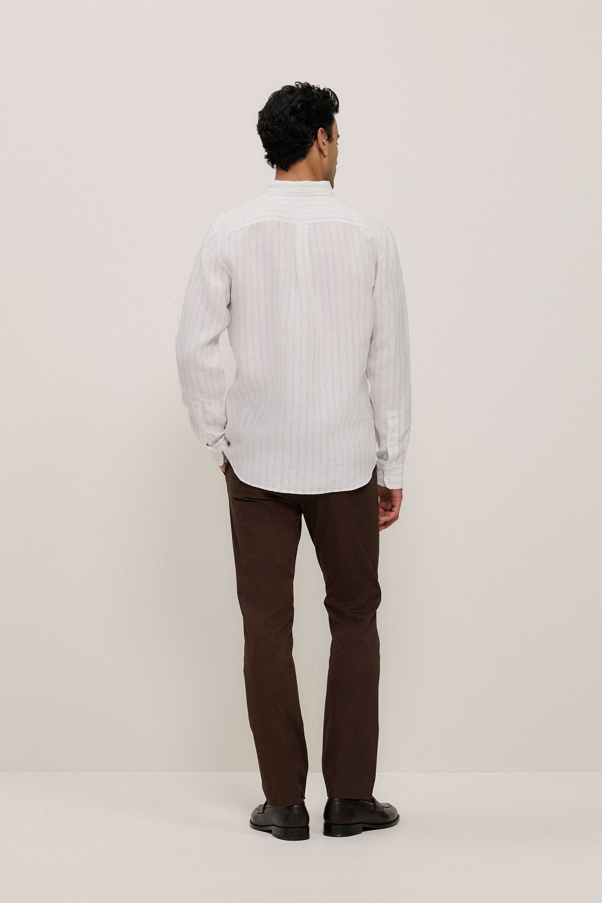 Regular Fit Delave Linen Fine Stripe Shirt