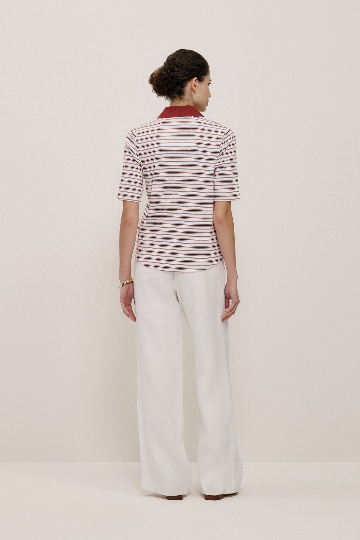 Half Placket Stripe Polo