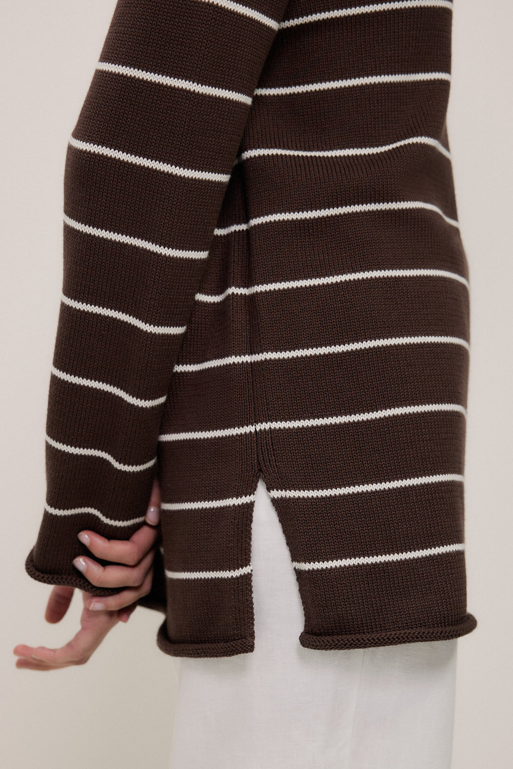 Cotton Stripe Knit Tunic