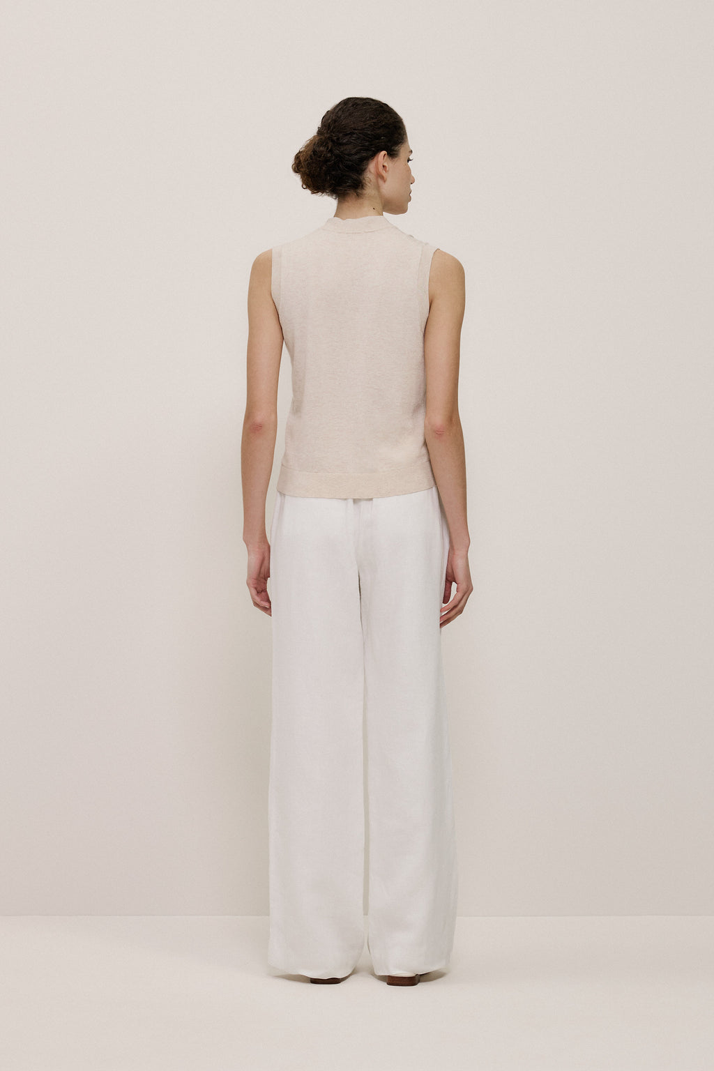 Cotton Cashmere Mock Neck Tank