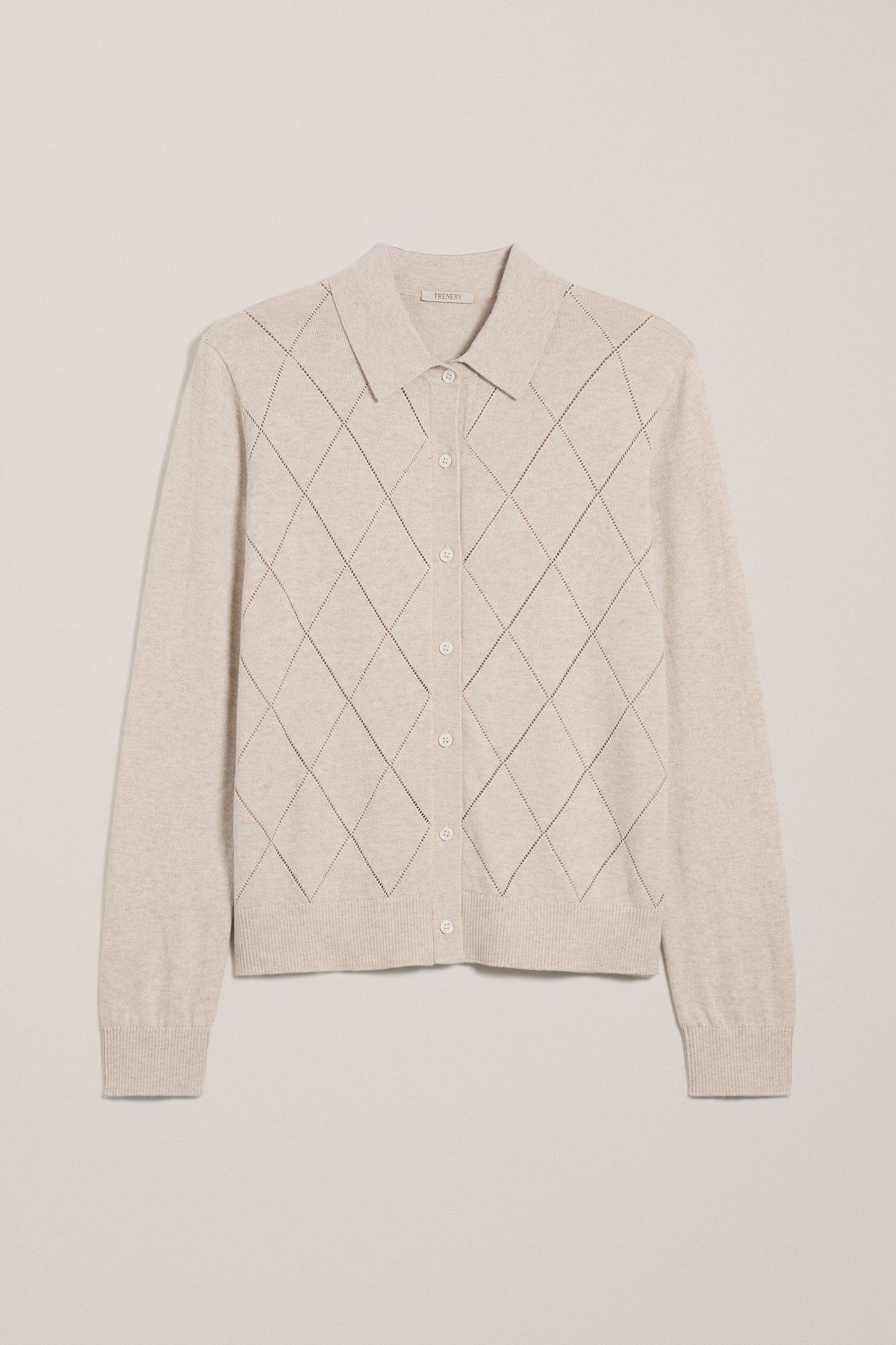 Cotton Cashmere Pointelle Cardigan