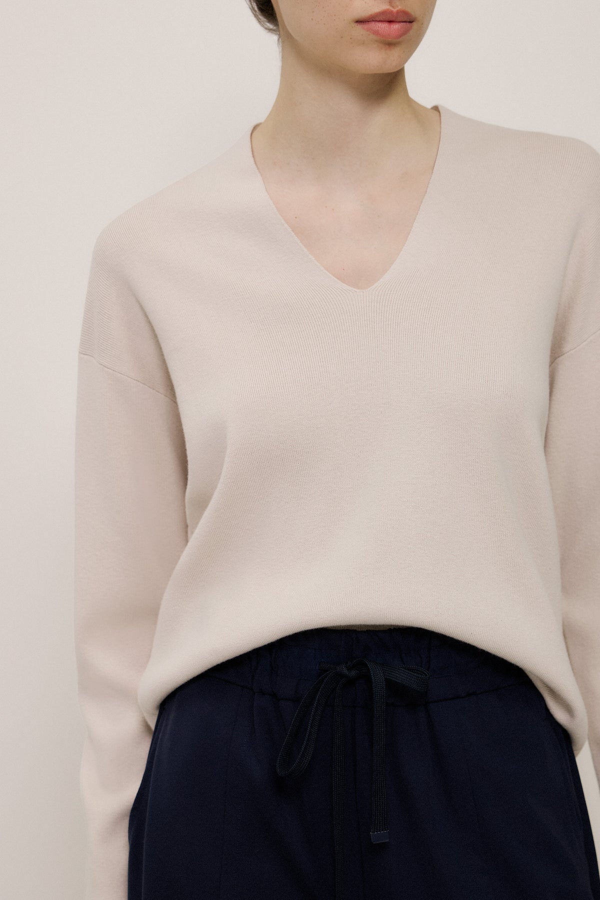 Sculpted V Neck Knit