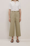 Cropped Wide Leg Chino Pant