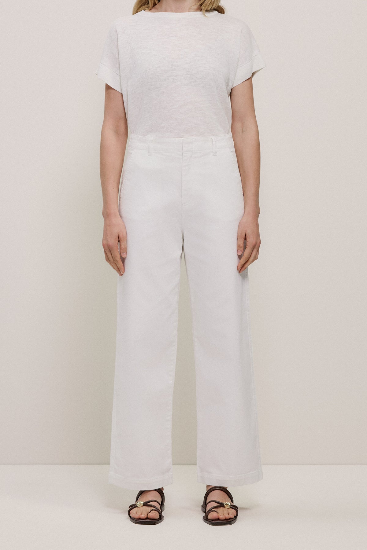 Australian Cotton Blend Denim High Rise Tailored Pant