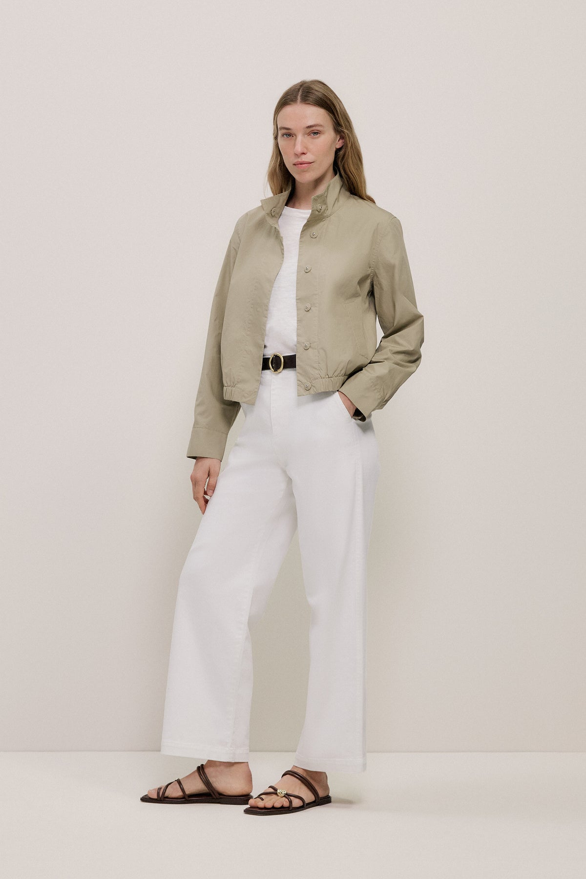 Australian Cotton Blend Denim High Rise Tailored Pant