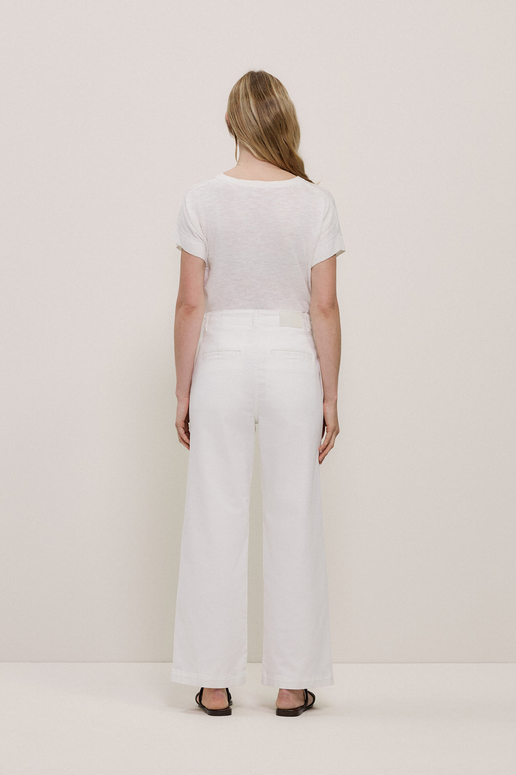 Australian Cotton Blend Denim High Rise Tailored Pant