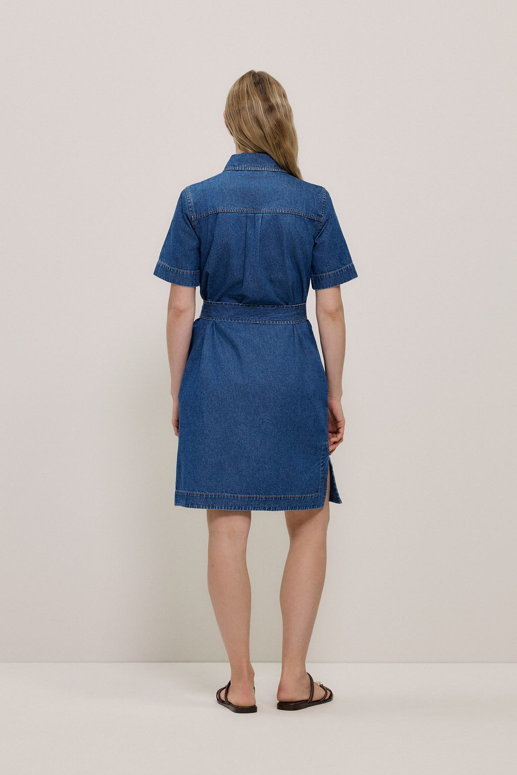 Denim Belted Shirt Dress