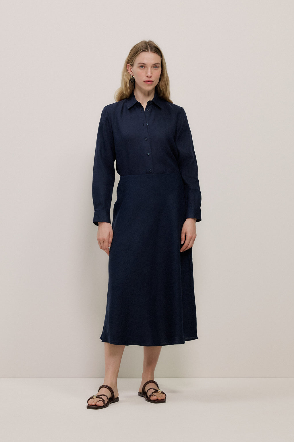 Linen Bias Slip Skirt