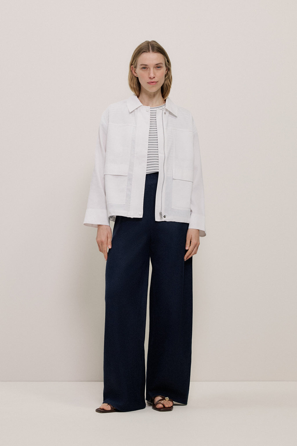 Australian Cotton Stripe Cuff Detail T-Shirt