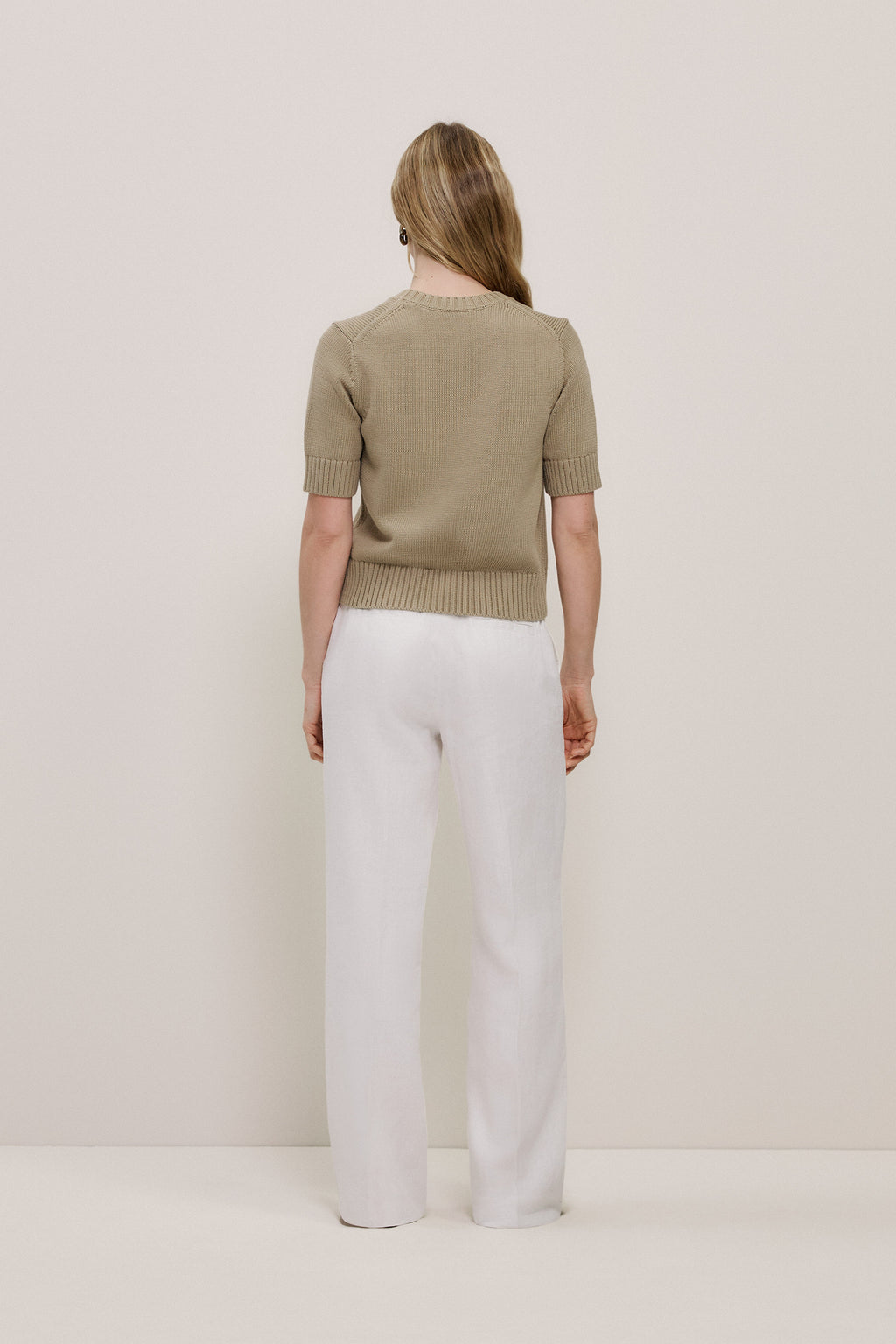 Cotton Knit Short Sleeve Cardigan