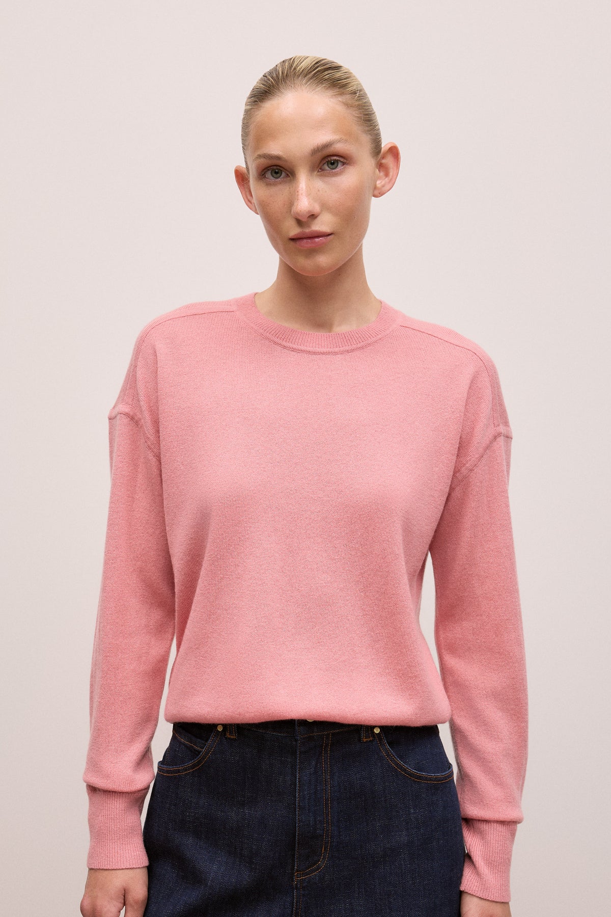 Merino Cashmere Forward Shoulder Seam Crew