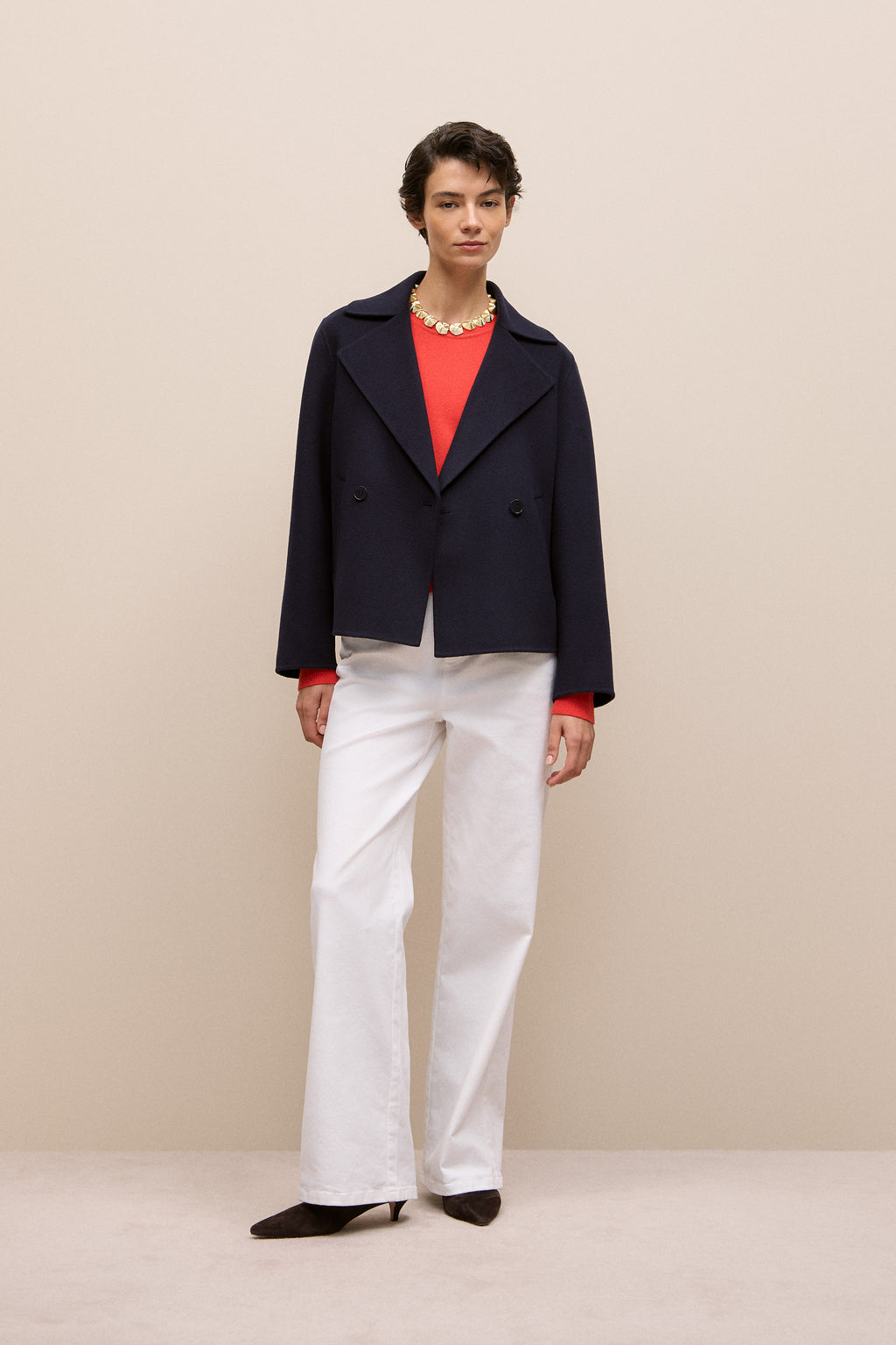 Merino Cashmere Forward Shoulder Seam Crew