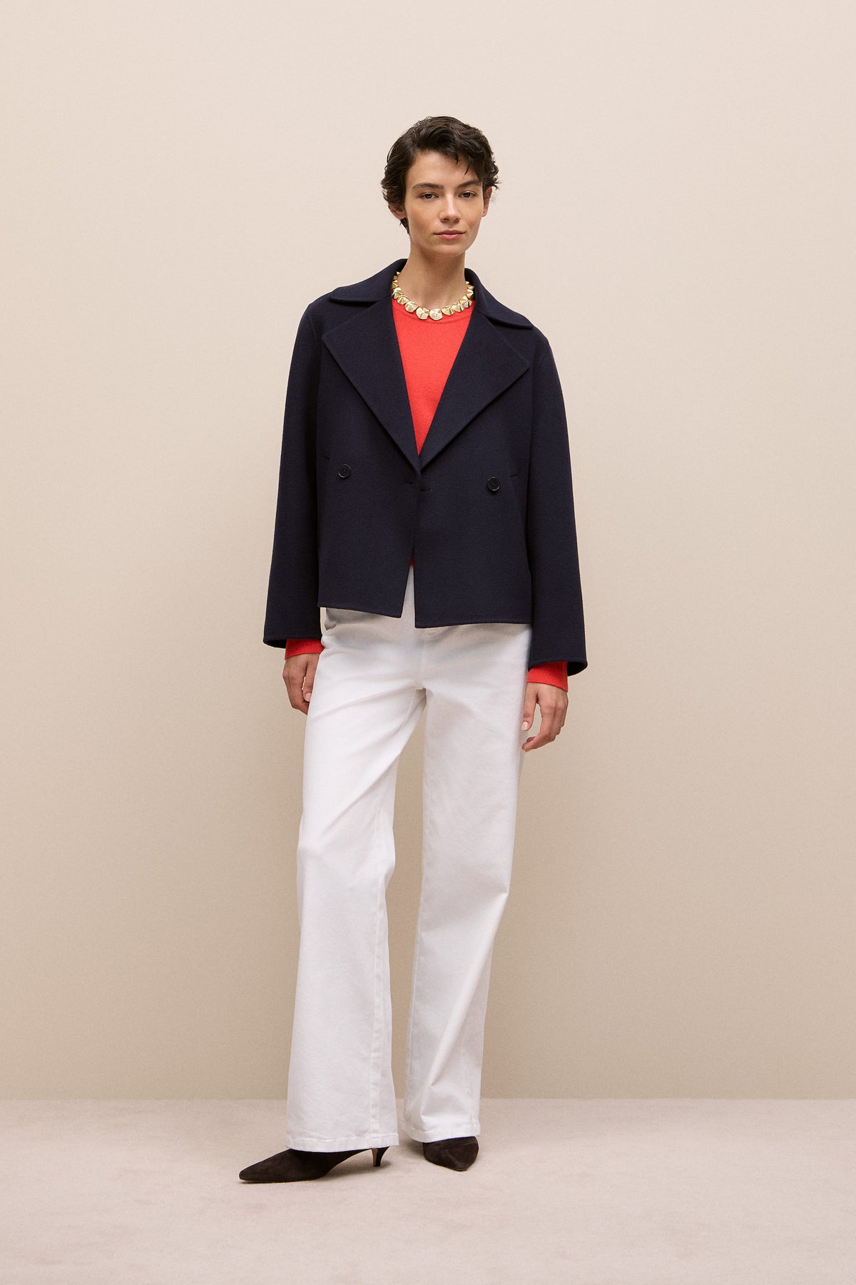 Merino Cashmere Forward Shoulder Seam Crew
