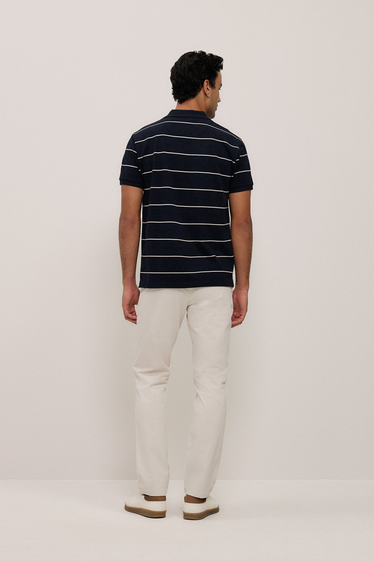 Pique Stripe Monogram Polo