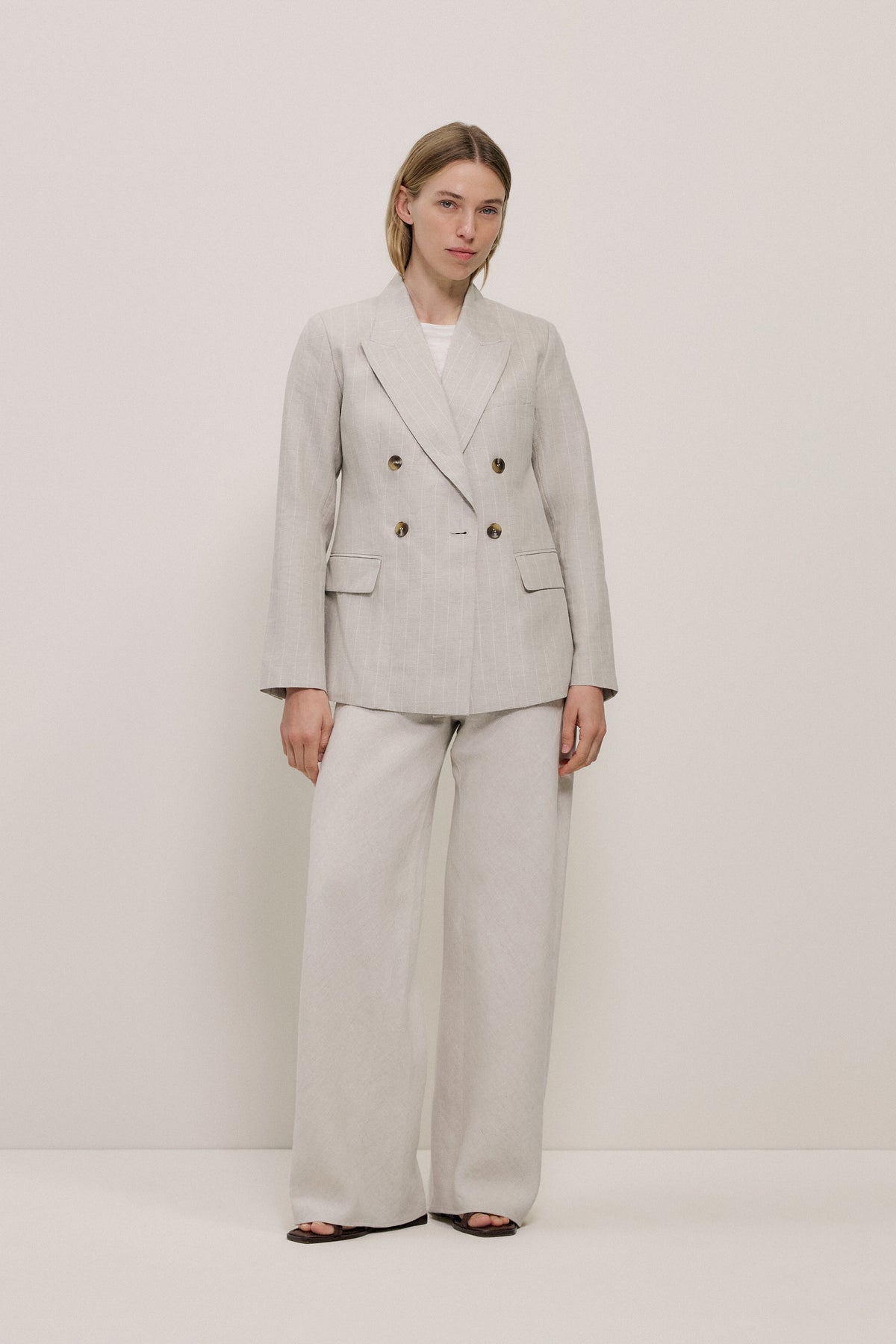 Yarn Dyed Linen Bias Pant