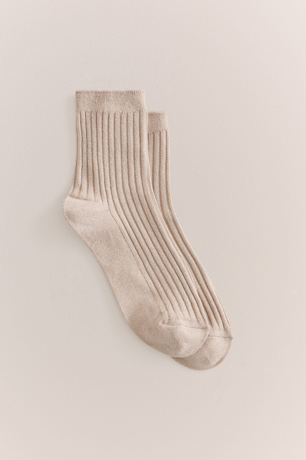 Metallic Rib Crew Sock