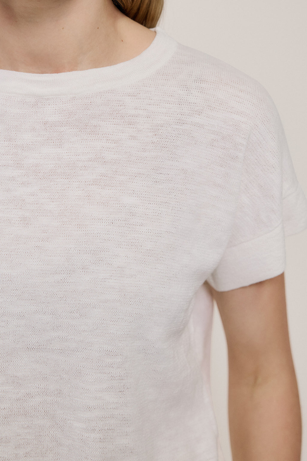 Linen Cotton Relaxed Knit T-Shirt