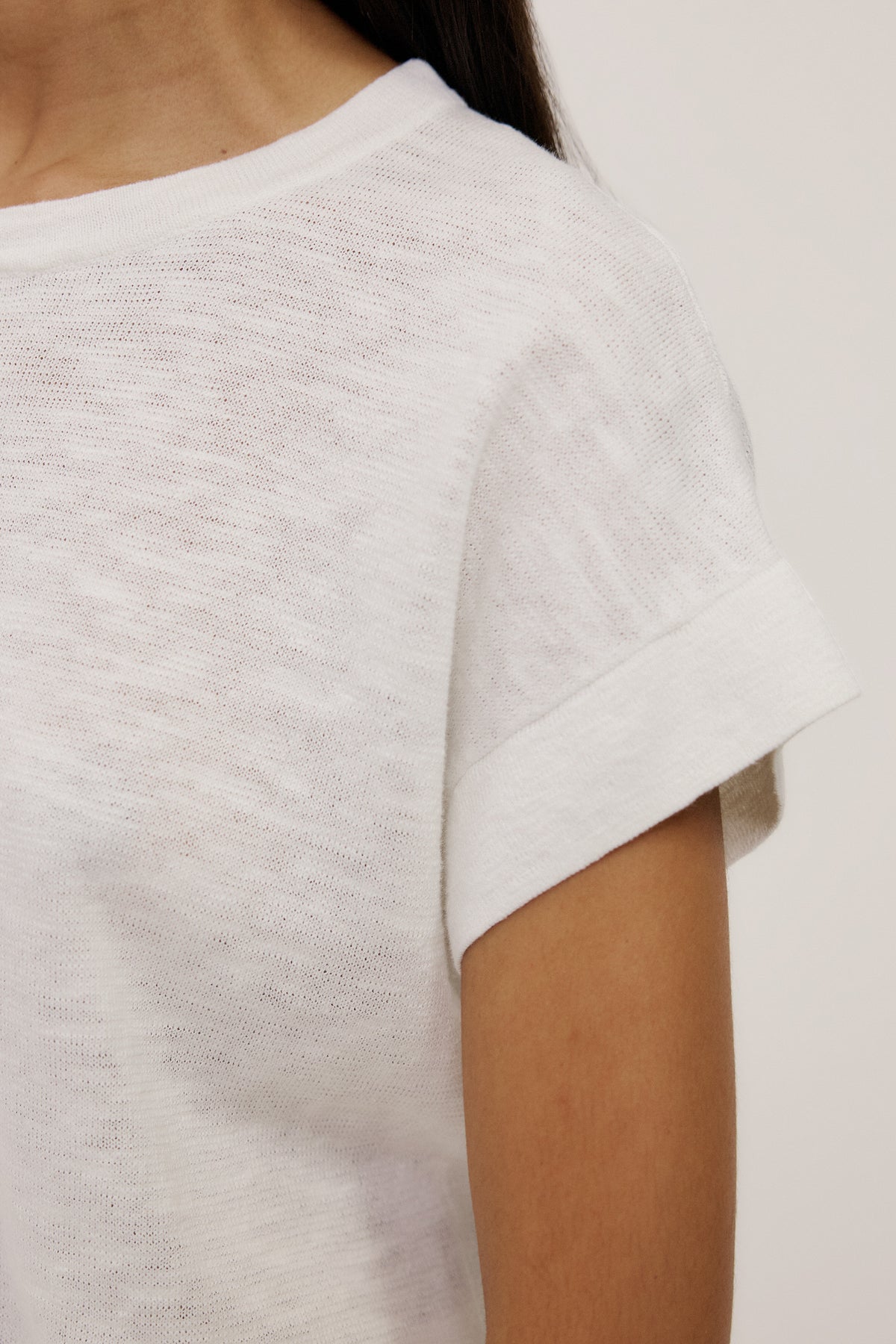 Linen Cotton Relaxed Knit T-Shirt