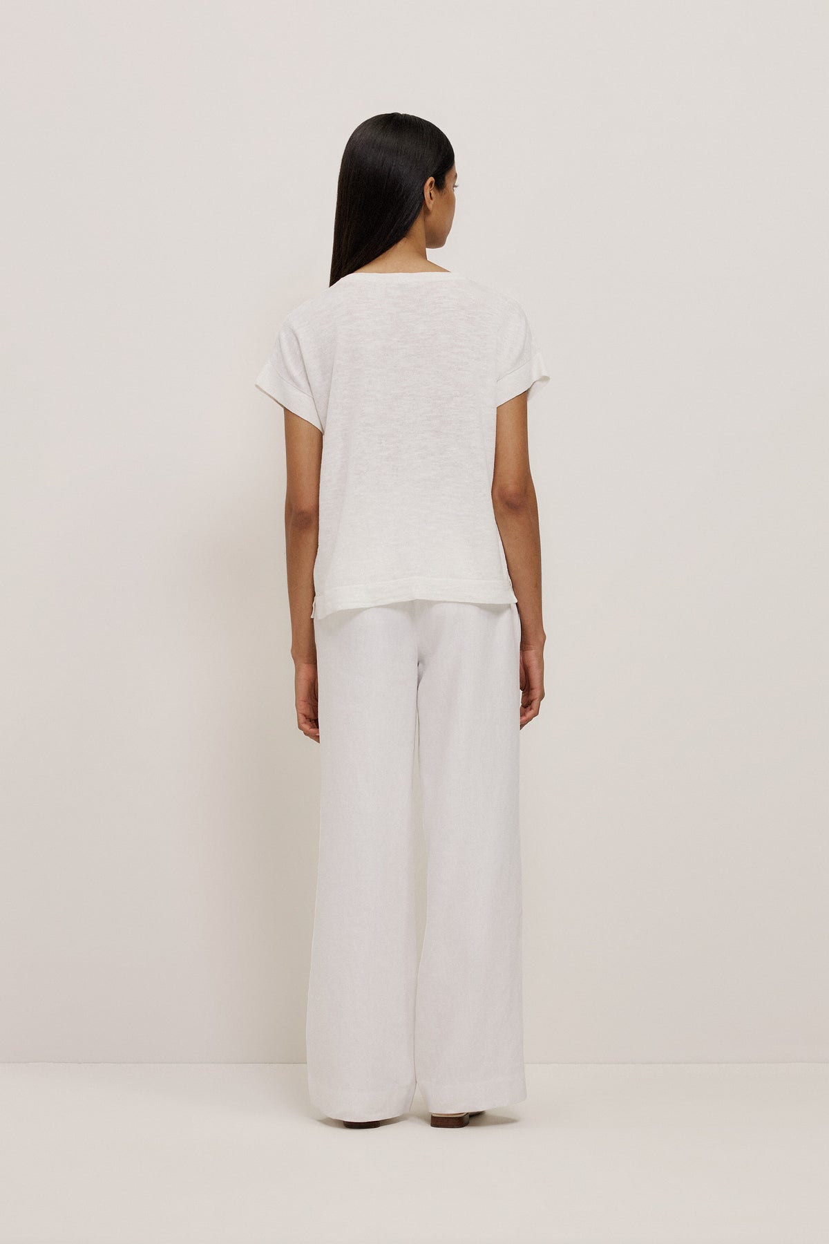 Linen Cotton Relaxed Knit T-Shirt