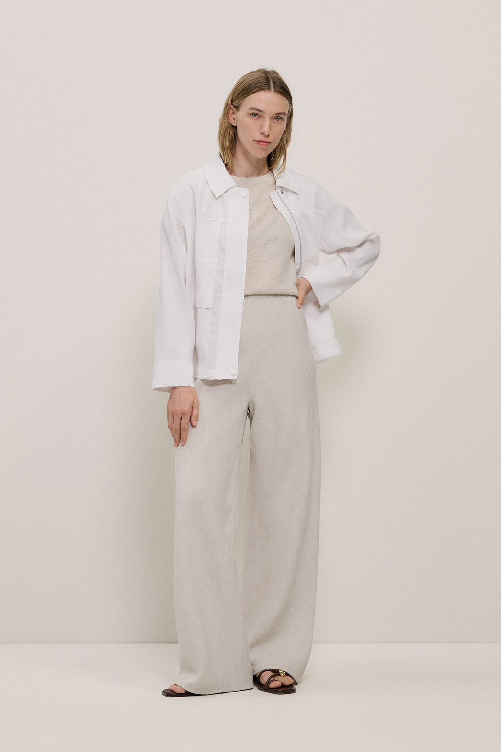 Linen Cotton Relaxed Knit T-Shirt