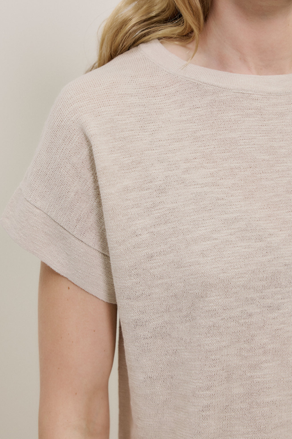 Linen Cotton Relaxed Knit T-Shirt