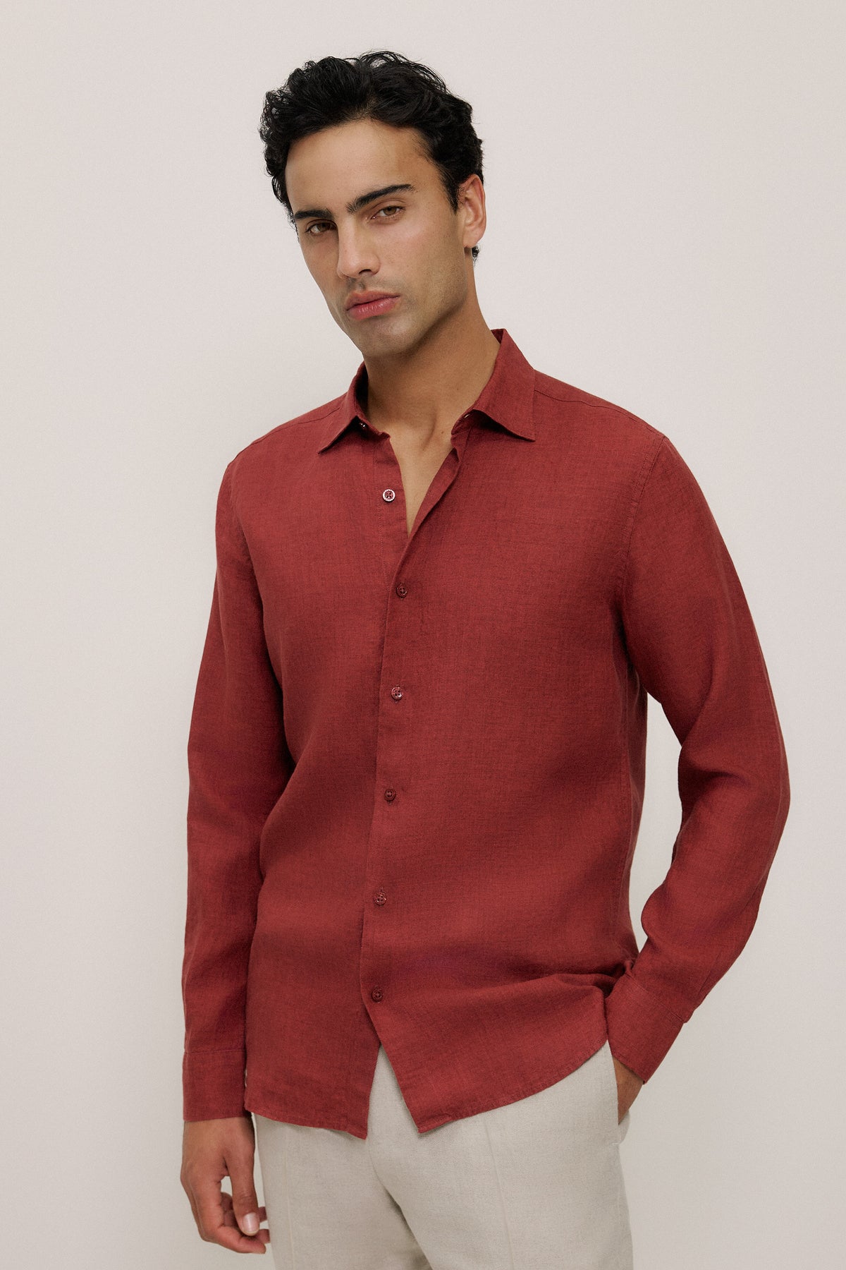 Tailored Fit Delave Linen Shirt