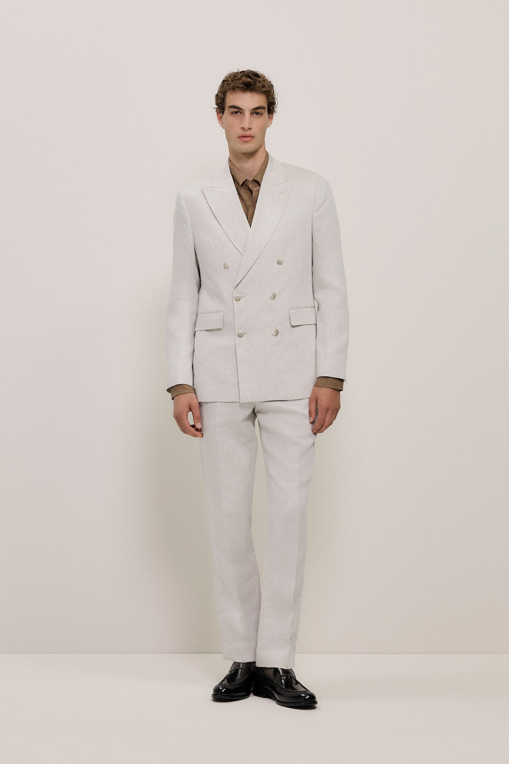 Linen Twill Double Breasted Blazer