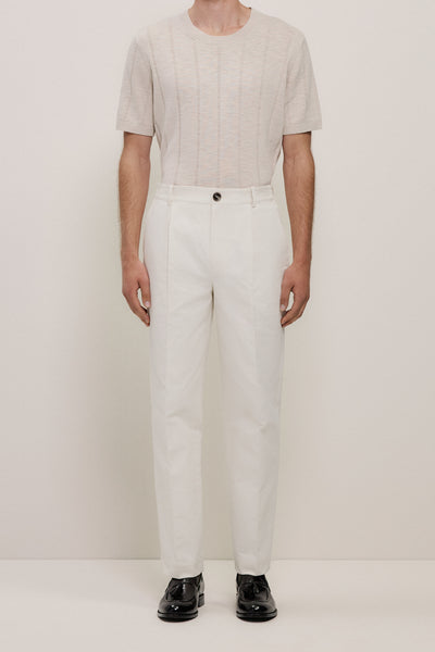 Cotton Blend Pleat Front Pant