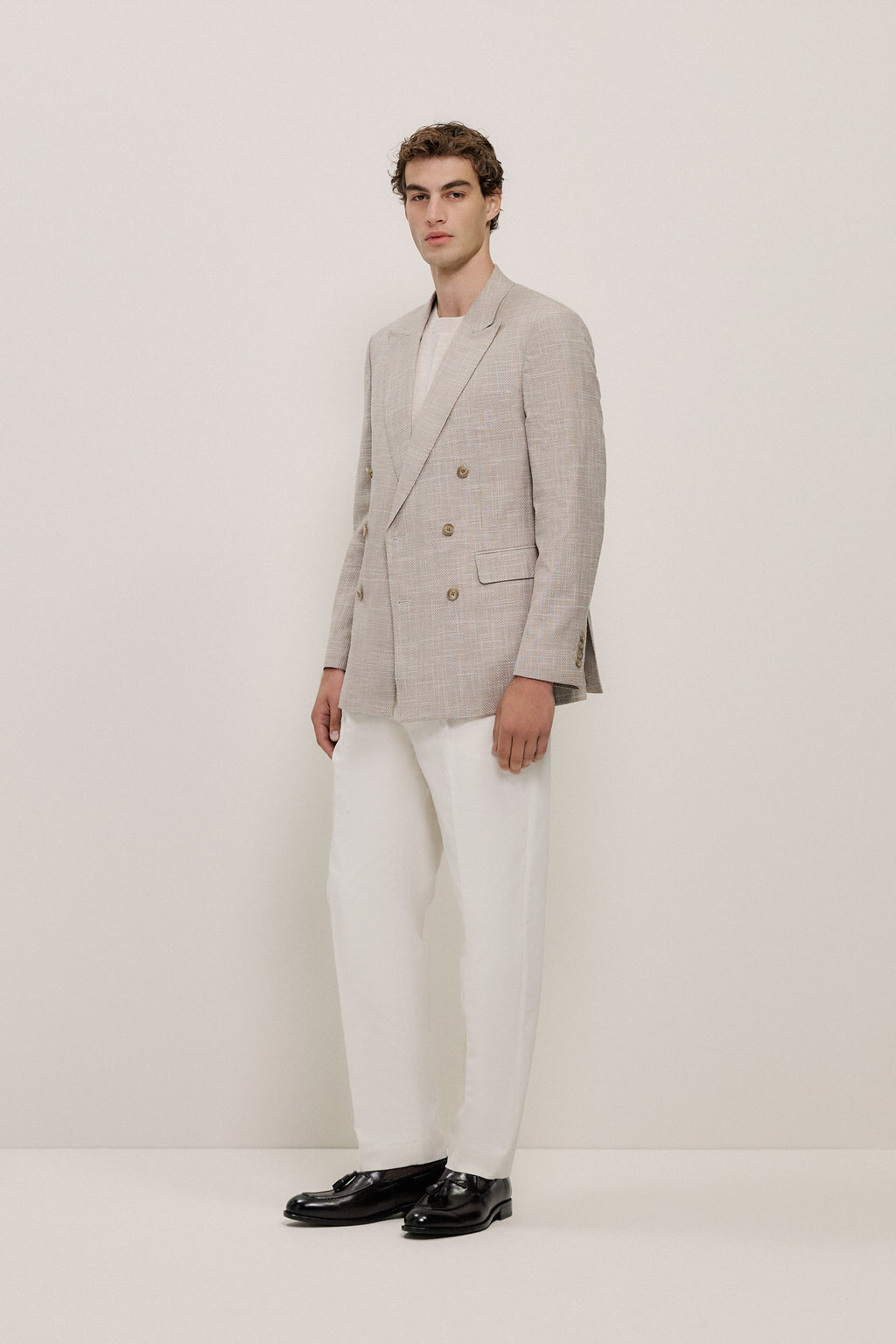 Cotton Blend Pleat Front Pant