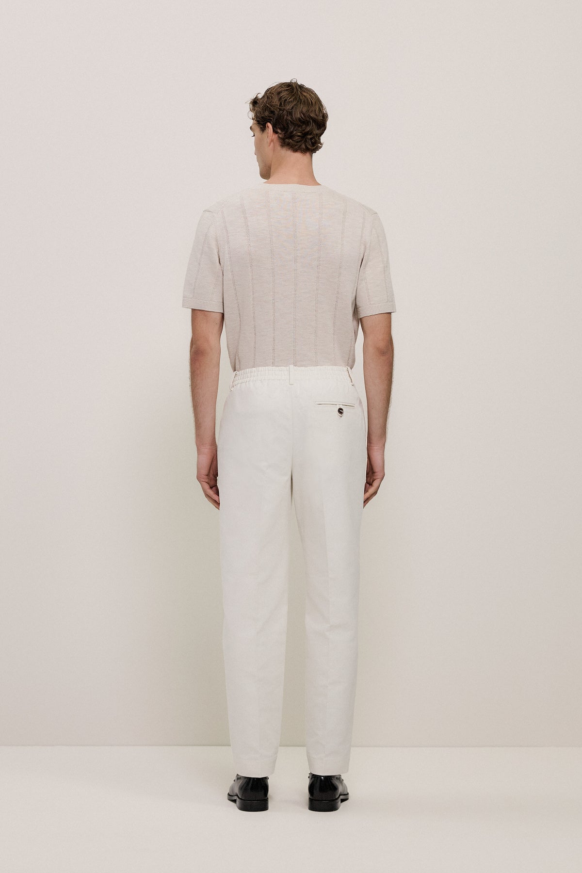 Cotton Blend Pleat Front Pant