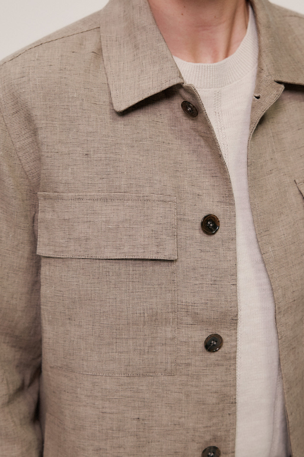 Yarn Dyed Linen Twin Pocket Jacket